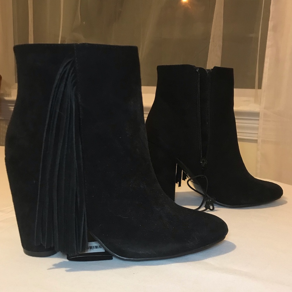 Fringe suede boots
